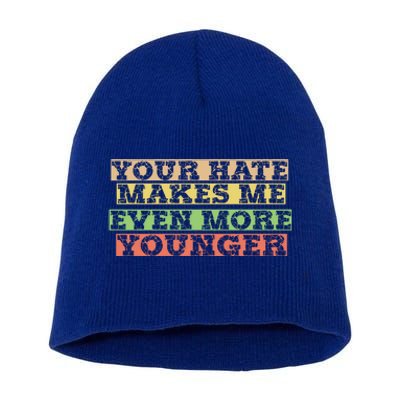 Hate Hater Positiv Stay Strong Gift Short Acrylic Beanie