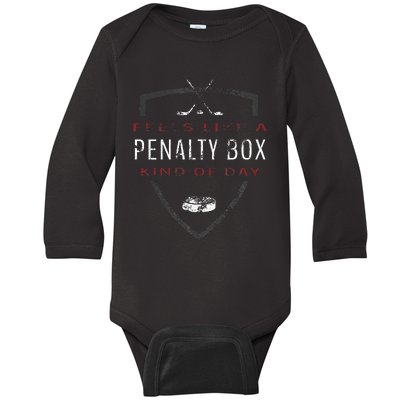 Hockey Hockey Player Fan Funny Hockey Baby Long Sleeve Bodysuit