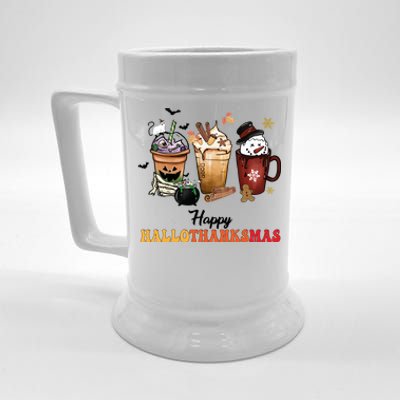 Happy Hallothanksmas Pumpkin Spice Cups Cute Gift Beer Stein