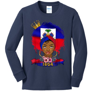 Haitian Haiti Patriotism Roots Heritage Kids Long Sleeve Shirt