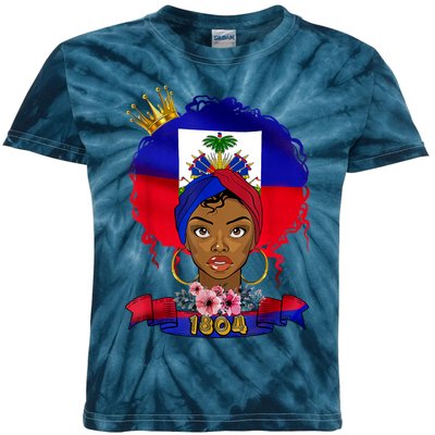 Haitian Haiti Patriotism Roots Heritage Kids Tie-Dye T-Shirt