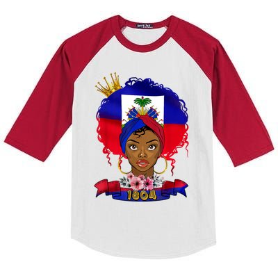 Haitian Haiti Patriotism Roots Heritage Kids Colorblock Raglan Jersey