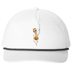 Halloween Hockey Player Skeleton Ice Hockey Lovers Costume Meaningful Gift Snapback Five-Panel Rope Hat