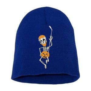 Halloween Hockey Player Skeleton Ice Hockey Lovers Costume Meaningful Gift Short Acrylic Beanie