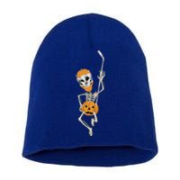 Halloween Hockey Player Skeleton Ice Hockey Lovers Costume Meaningful Gift Short Acrylic Beanie