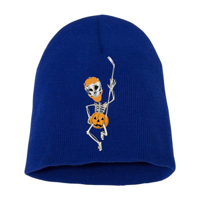 Halloween Hockey Player Skeleton Ice Hockey Lovers Costume Meaningful Gift Short Acrylic Beanie