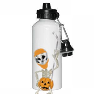 Halloween Hockey Player Skeleton Ice Hockey Lovers Costume Meaningful Gift Aluminum Water Bottle