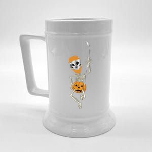 Halloween Hockey Player Skeleton Ice Hockey Lovers Costume Meaningful Gift Beer Stein