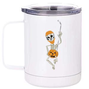 Halloween Hockey Player Skeleton Ice Hockey Lovers Costume Meaningful Gift 12 oz Stainless Steel Tumbler Cup