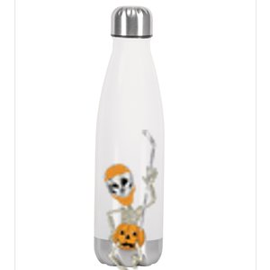 Halloween Hockey Player Skeleton Ice Hockey Lovers Costume Meaningful Gift Stainless Steel Insulated Water Bottle