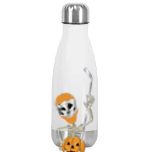 Halloween Hockey Player Skeleton Ice Hockey Lovers Costume Meaningful Gift Stainless Steel Insulated Water Bottle