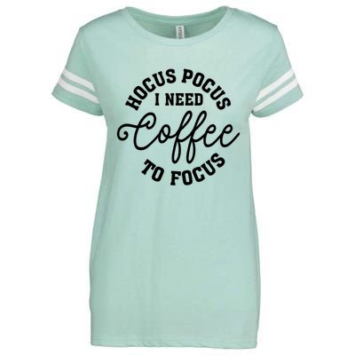 Halloween Hocus Pocus I Need Coffee To Focus Enza Ladies Jersey Football T-Shirt