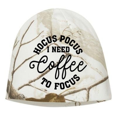 Halloween Hocus Pocus I Need Coffee To Focus Kati - Camo Knit Beanie