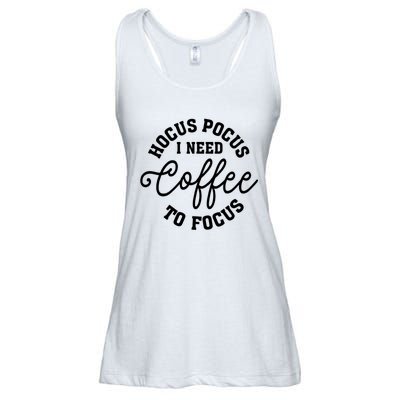 Halloween Hocus Pocus I Need Coffee To Focus Ladies Essential Flowy Tank