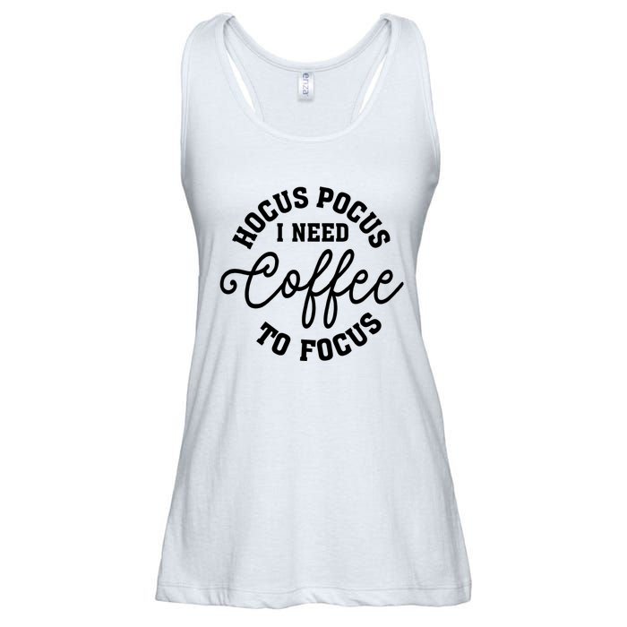 Halloween Hocus Pocus I Need Coffee To Focus Ladies Essential Flowy Tank