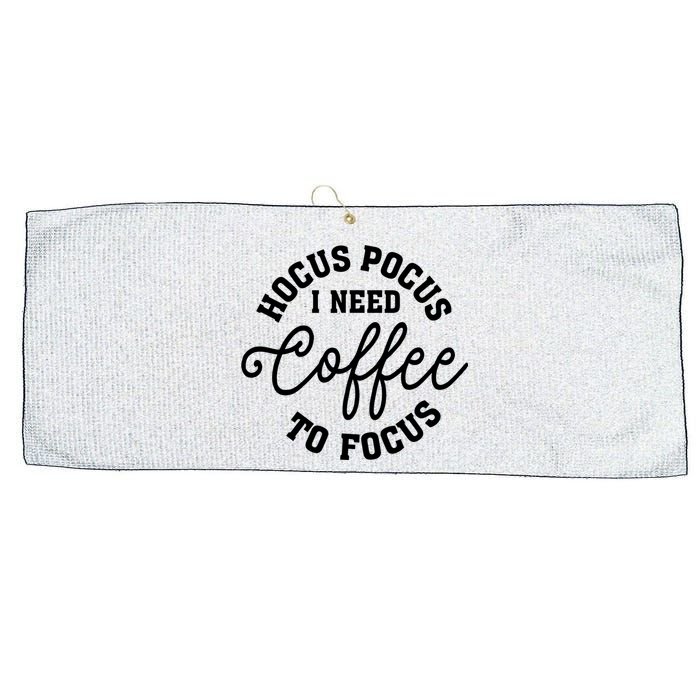 Halloween Hocus Pocus I Need Coffee To Focus Large Microfiber Waffle Golf Towel