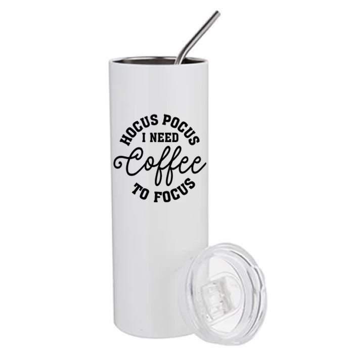 Halloween Hocus Pocus I Need Coffee To Focus Stainless Steel Tumbler