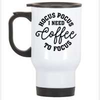 Halloween Hocus Pocus I Need Coffee To Focus Stainless Steel Travel Mug