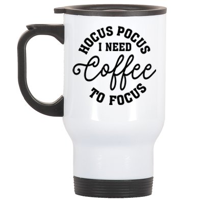 Halloween Hocus Pocus I Need Coffee To Focus Stainless Steel Travel Mug