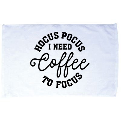 Halloween Hocus Pocus I Need Coffee To Focus Microfiber Hand Towel