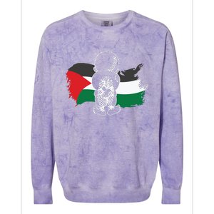 Hanzala Hanzala Palestine Care About Human Rights Freedom Palestine Colorblast Crewneck Sweatshirt