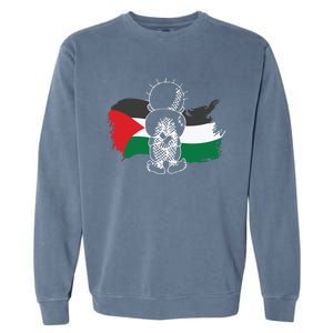 Hanzala Hanzala Palestine Care About Human Rights Freedom Palestine Garment-Dyed Sweatshirt