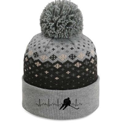 Heartbeat Hockey Player Goalie Sports Athlete Ice Hockey Cool Gift The Baniff Cuffed Pom Beanie