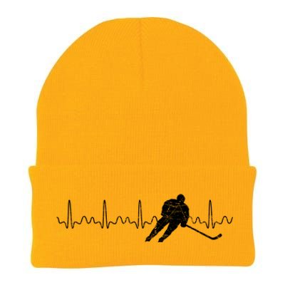 Heartbeat Hockey Player Goalie Sports Athlete Ice Hockey Cool Gift Knit Cap Winter Beanie