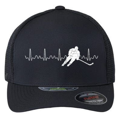 Heartbeat Hockey Player Goalie Sports Athlete Ice Hockey Cool Gift Flexfit Unipanel Trucker Cap