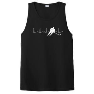 Heartbeat Hockey Player Goalie Sports Athlete Ice Hockey Cool Gift PosiCharge Competitor Tank