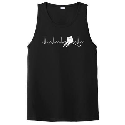 Heartbeat Hockey Player Goalie Sports Athlete Ice Hockey Cool Gift PosiCharge Competitor Tank