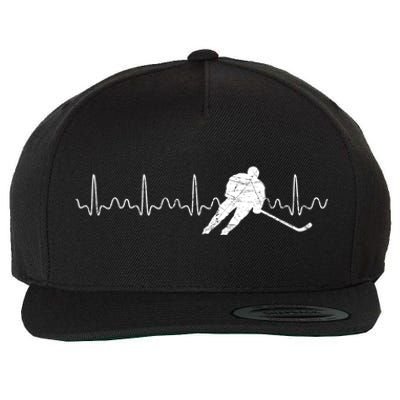 Heartbeat Hockey Player Goalie Sports Athlete Ice Hockey Cool Gift Wool Snapback Cap