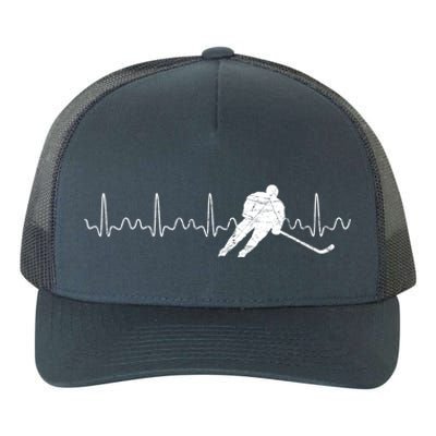 Heartbeat Hockey Player Goalie Sports Athlete Ice Hockey Cool Gift Yupoong Adult 5-Panel Trucker Hat