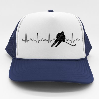 Heartbeat Hockey Player Goalie Sports Athlete Ice Hockey Cool Gift Trucker Hat