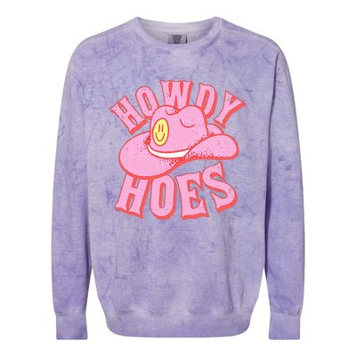 Howdy Hoes Pink Retro Funny Cowboy Cowgirl Western Colorblast Crewneck Sweatshirt