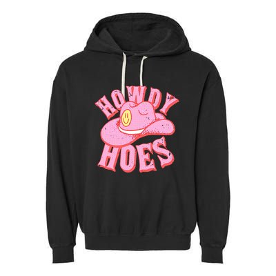 Howdy Hoes Pink Retro Funny Cowboy Cowgirl Western Garment-Dyed Fleece Hoodie