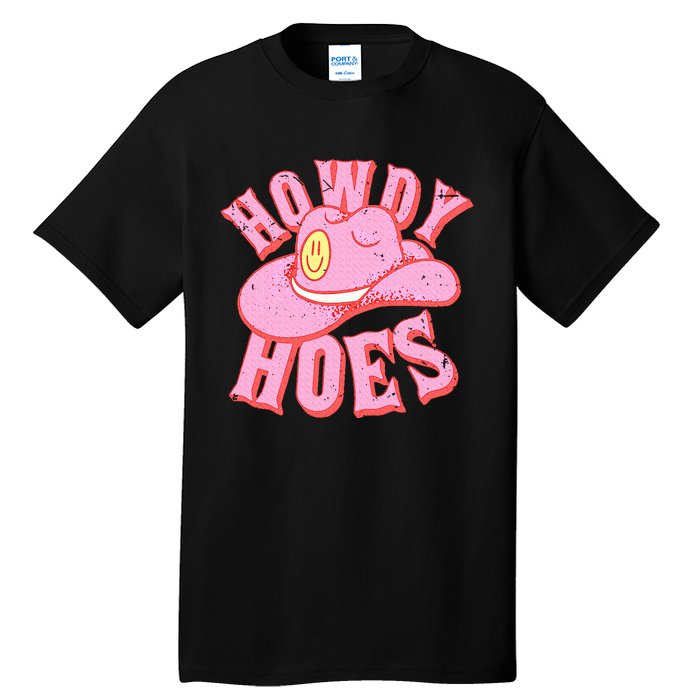 Howdy Hoes Pink Retro Funny Cowboy Cowgirl Western Tall T-Shirt