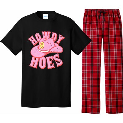 Howdy Hoes Pink Retro Funny Cowboy Cowgirl Western Pajama Set