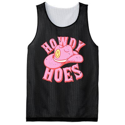 Howdy Hoes Pink Retro Funny Cowboy Cowgirl Western Mesh Reversible Basketball Jersey Tank