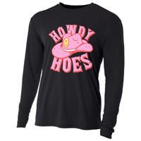 Howdy Hoes Pink Retro Funny Cowboy Cowgirl Western Cooling Performance Long Sleeve Crew