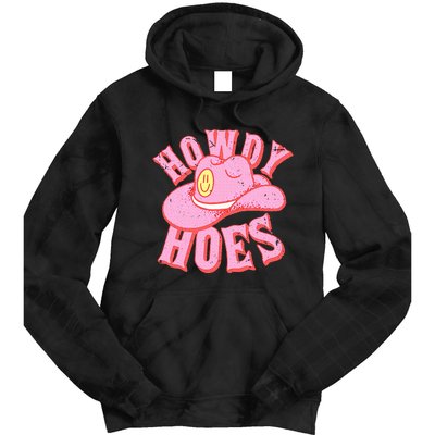 Howdy Hoes Pink Retro Funny Cowboy Cowgirl Western Tie Dye Hoodie