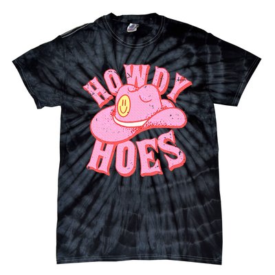 Howdy Hoes Pink Retro Funny Cowboy Cowgirl Western Tie-Dye T-Shirt