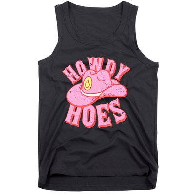 Howdy Hoes Pink Retro Funny Cowboy Cowgirl Western Tank Top