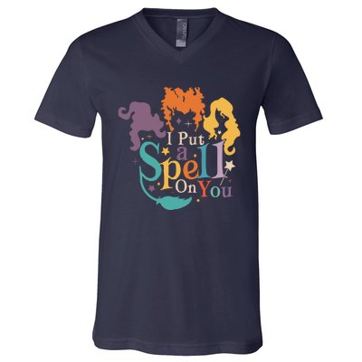 Halloween Hocus Pocus I Put A Spell On You Sanderson Sisters V-Neck T-Shirt