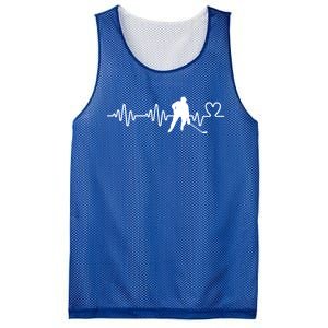 Heartbeat Hockey Player Stick Puck Ice Hockey Gift Mesh Reversible Basketball Jersey Tank