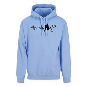 Heartbeat Hockey Player Stick Puck Ice Hockey Gift Unisex Surf Hoodie