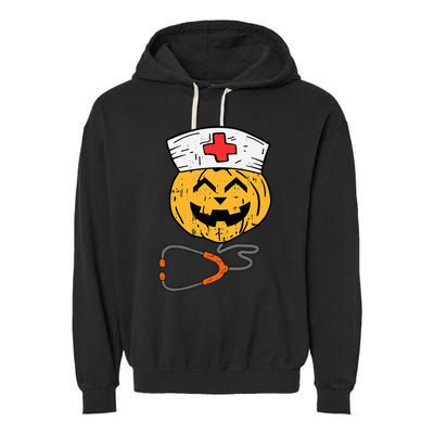 Happy Halloween Pumpkin Nurse Nursing Funny Halloween nurse Garment-Dyed Fleece Hoodie