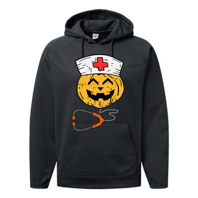 Happy Halloween Pumpkin Nurse Nursing Funny Halloween nurse Performance Fleece Hoodie