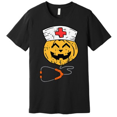 Happy Halloween Pumpkin Nurse Nursing Funny Halloween nurse Premium T-Shirt