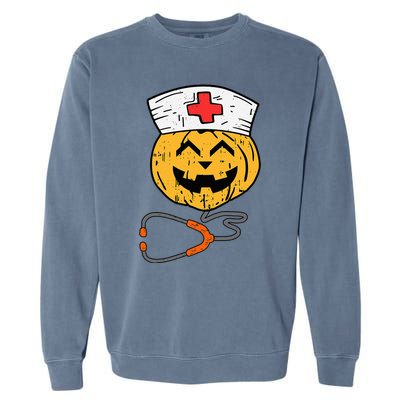 Happy Halloween Pumpkin Nurse Nursing Funny Halloween nurse Garment-Dyed Sweatshirt